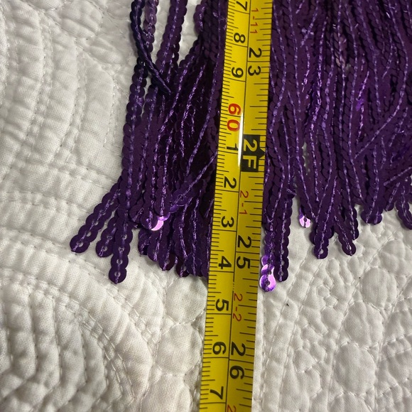 💜💛💚 Hausen Sequin Fringe Statement Top – Size Medium 💜💛💚 - Picture 8 of 10